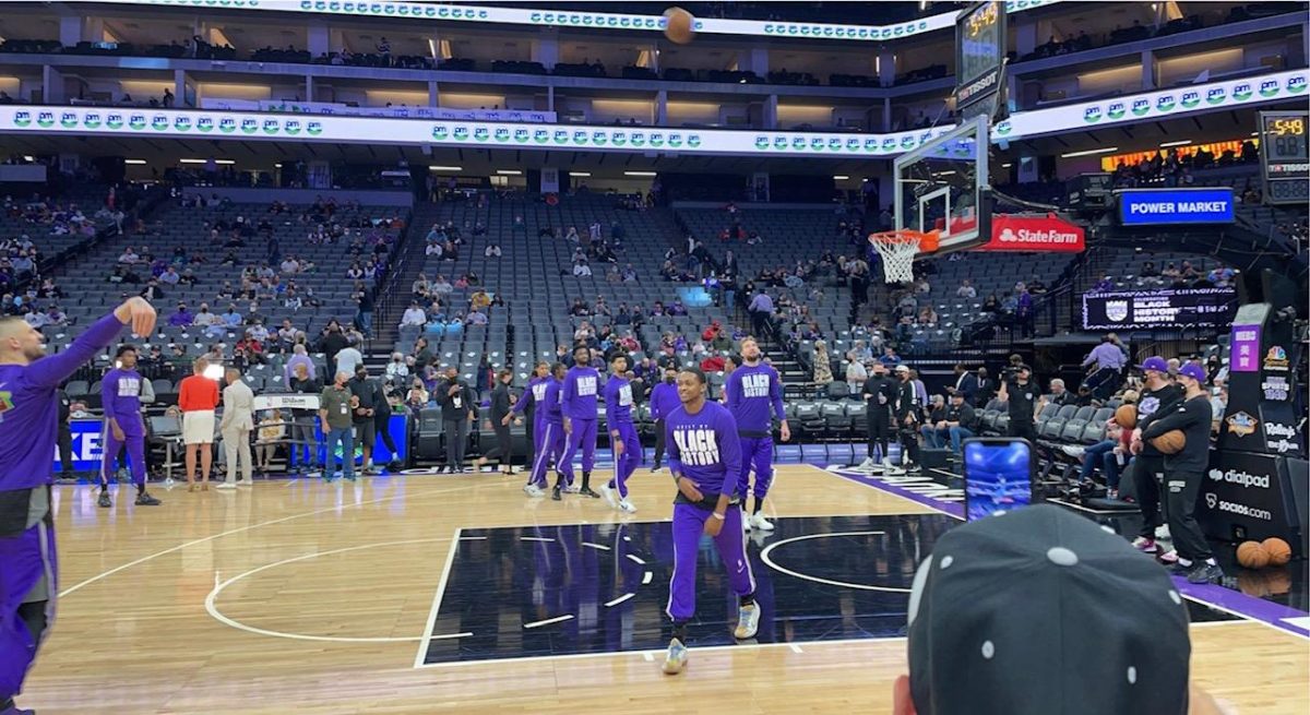 The+Kings+shootaround+before+a+match+against+the+Minnesota+Timberwolves+on+February+9%2C+2022.