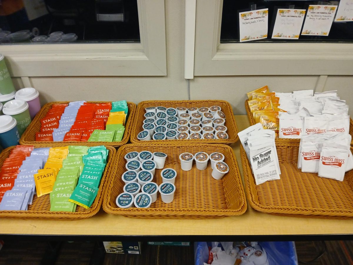 Tea Packets, Coffee K-Cups & Hot Chocolate Packets, Roadrunner Hub, Butte College Main Campus, Nov. 22, 2024