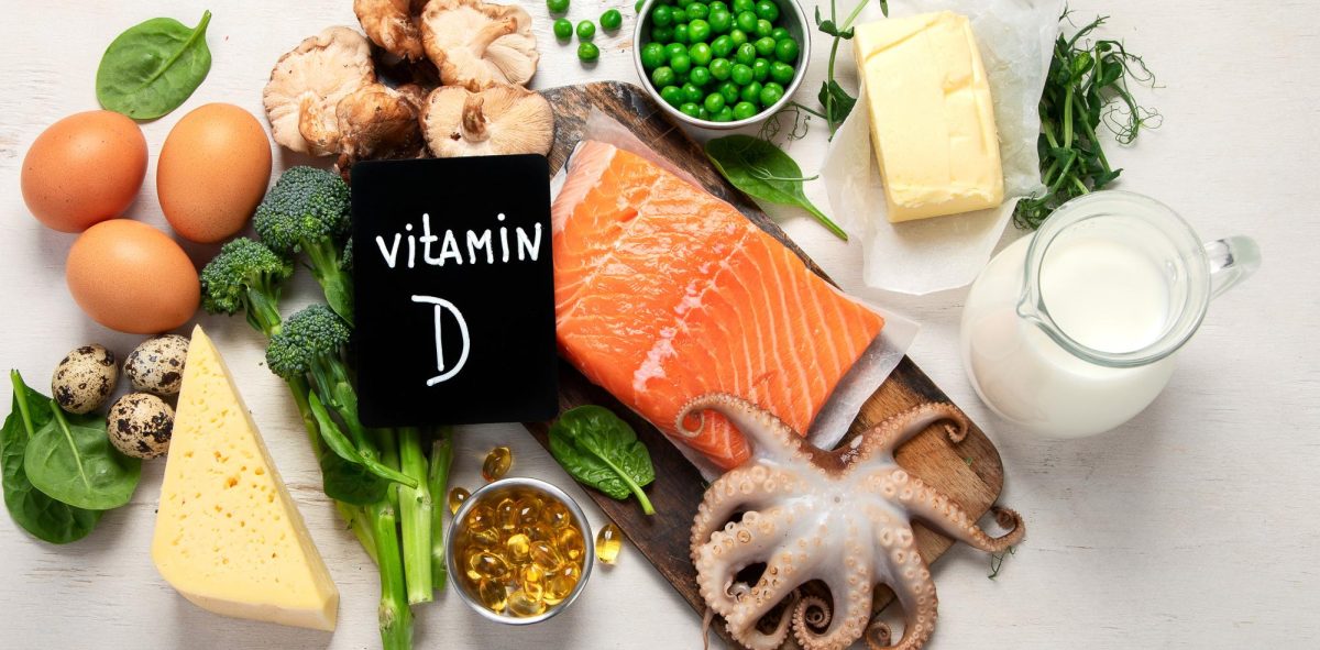 Foods rich in vitamin D. Healthy foods containing vitamin D. Available through Adobe Stock Education License - Standard Image.