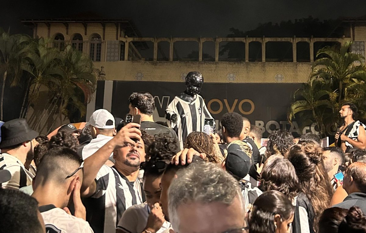 Botafogo fans celebrating at General Severiano, on the night of November 30, Rio de Janeiro, Brazil 