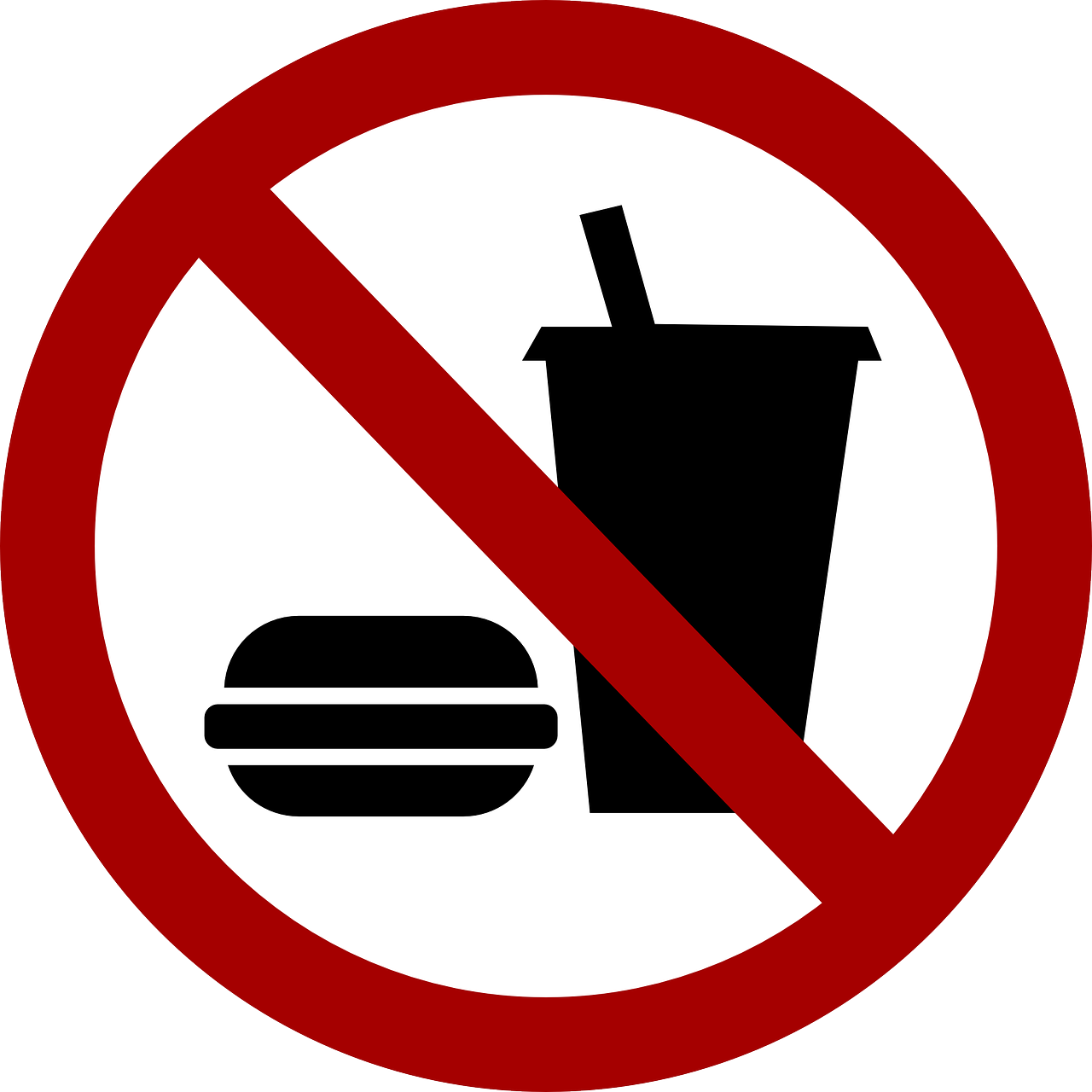 Sign prohibiting junk food; Via Pixabay