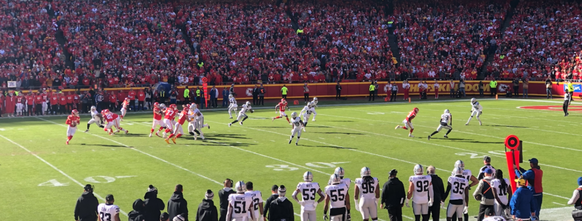 Raiders at Chiefs, December 12th, 2021, Conman33, CC BY-SA 4.0 , via Wikimedia Commons