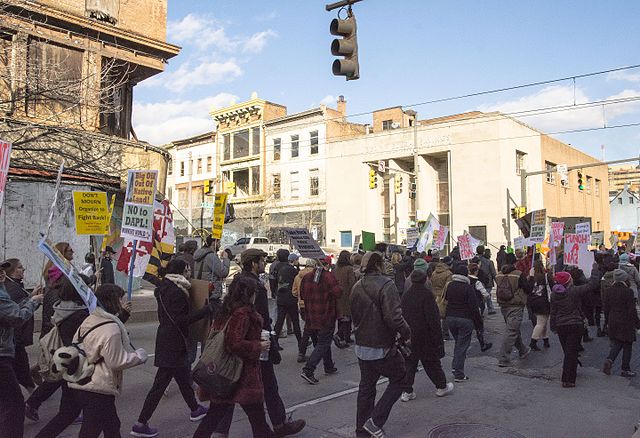 Immigration Protest Baltimore pic via wikimediacommons 