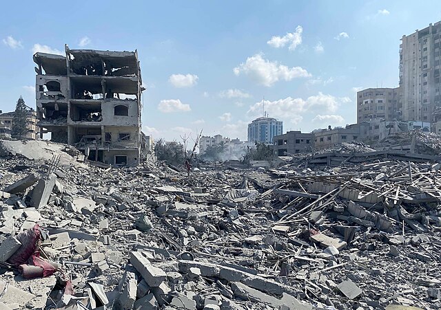 Destruction in Gaza.
Accessed via Wikimedia Commons