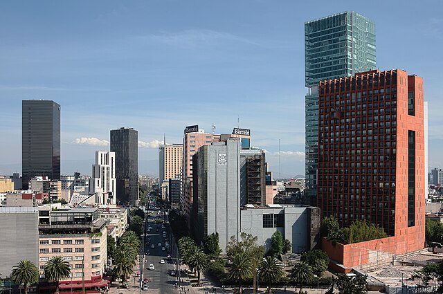 Mexico City skyline. Accessed via Wikimedia Commons